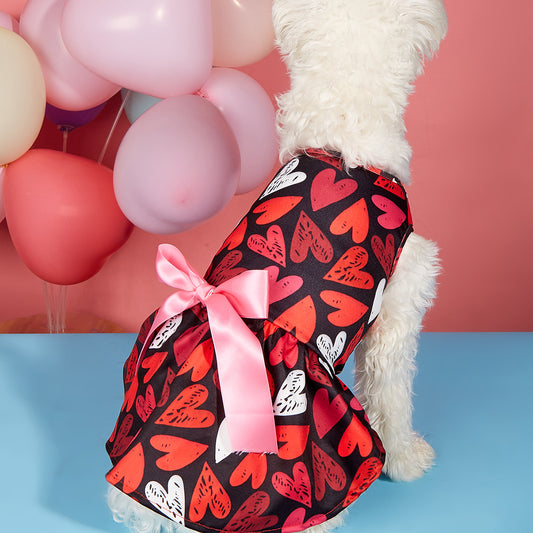 Pet Dog Cat Valentine's Day Love Full Printed Printed Dress